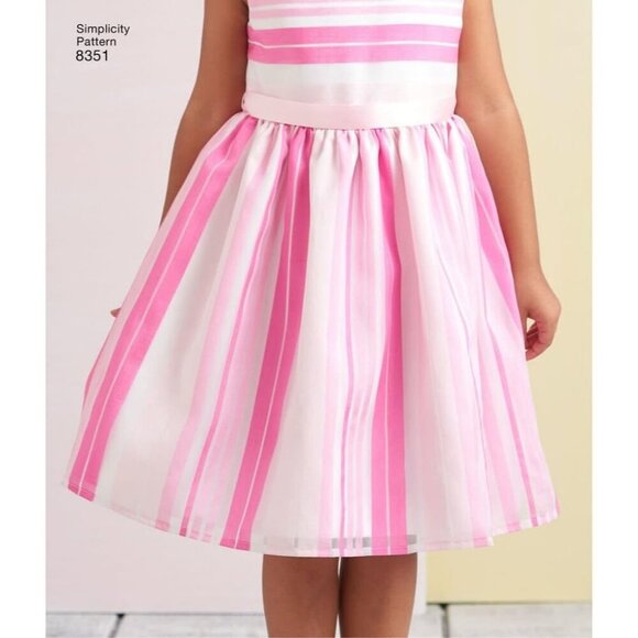 Simplicity Pattern 8351 Girls Sleeveless Dress Sewing Pattern Options Sizes 3-8 - Picture 5 of 9